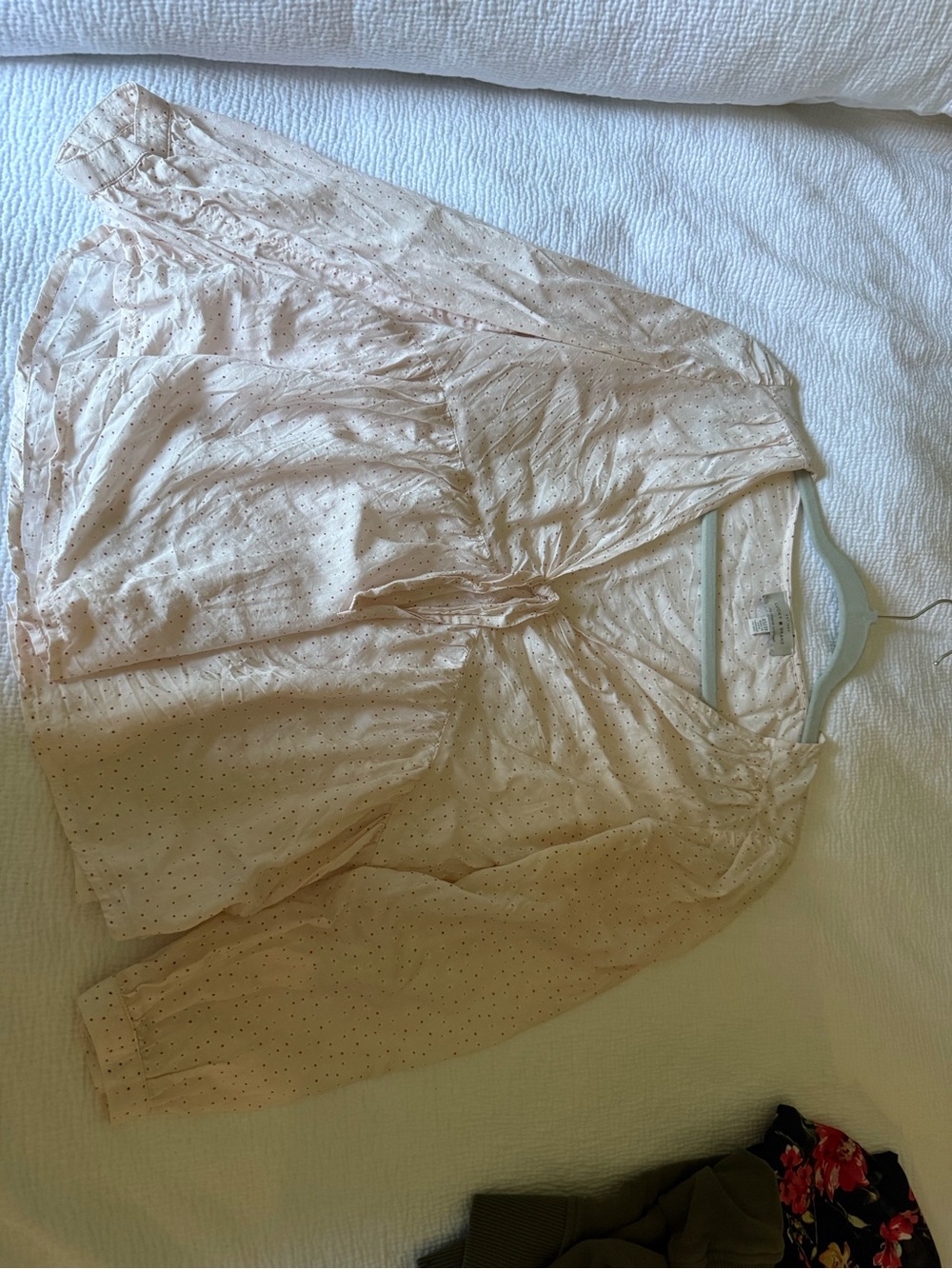 Lucky Brand Pale Pink floral Dotted Blouse